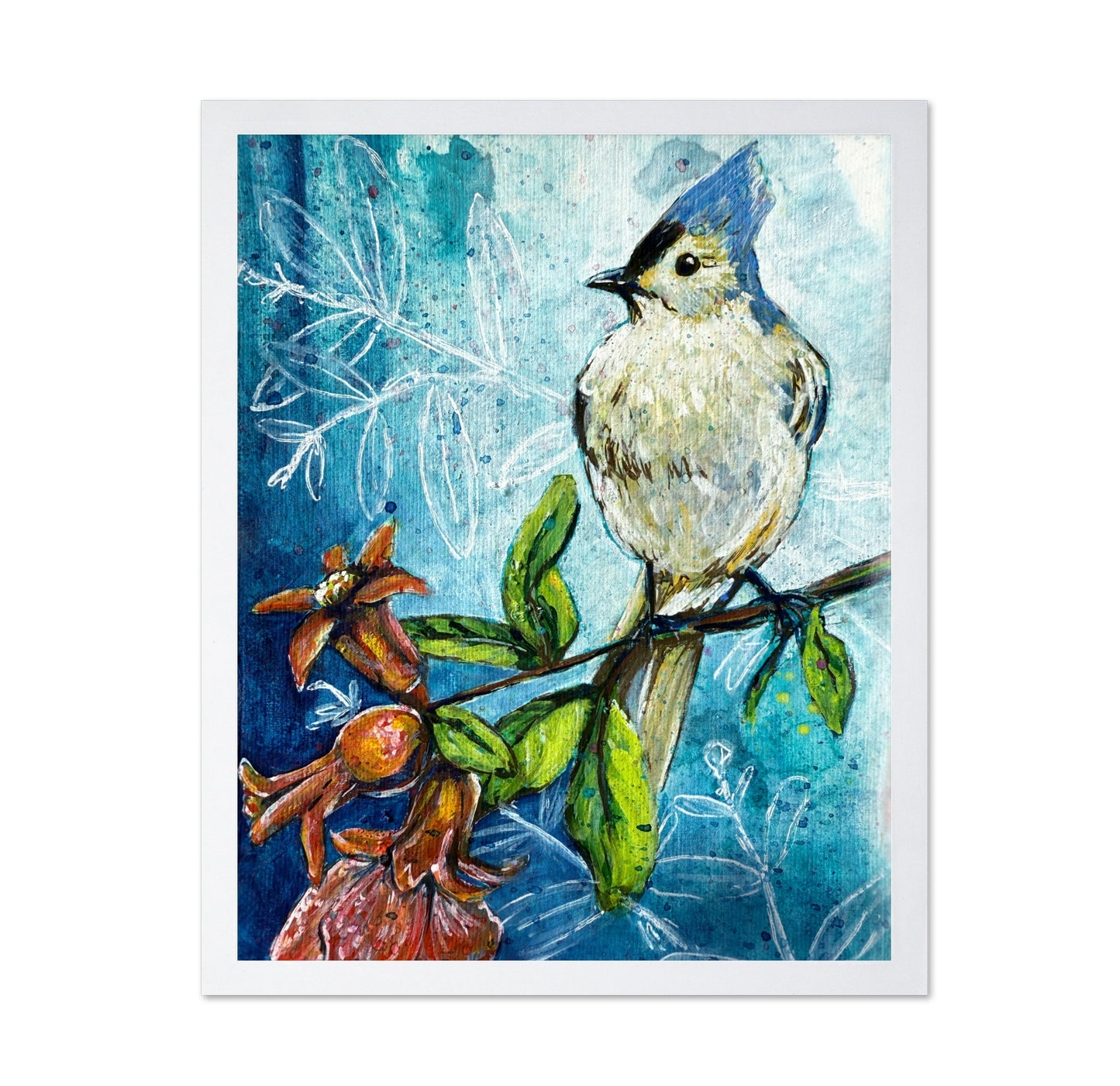 Titmouse and Flowers