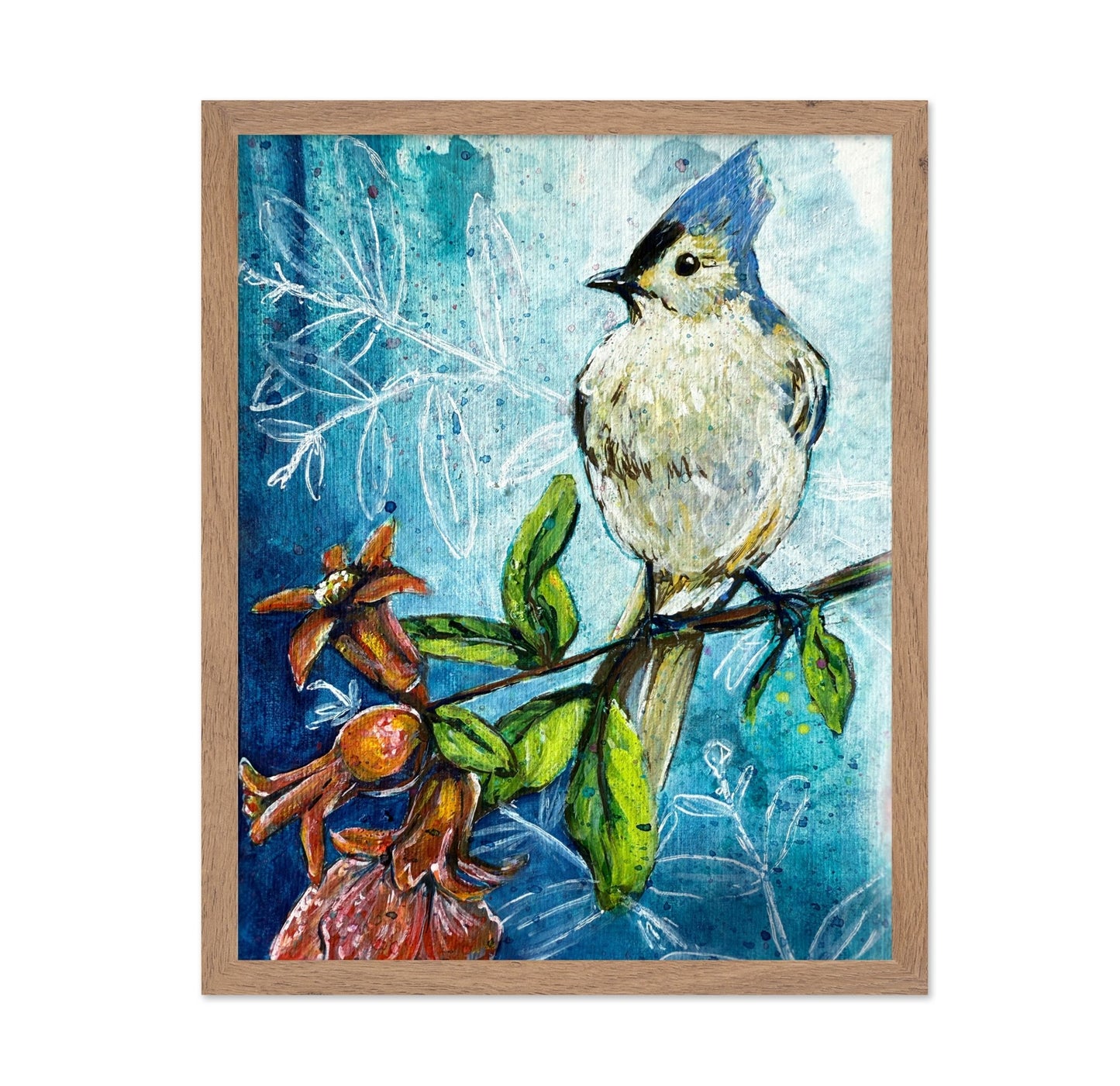 Titmouse and Flowers
