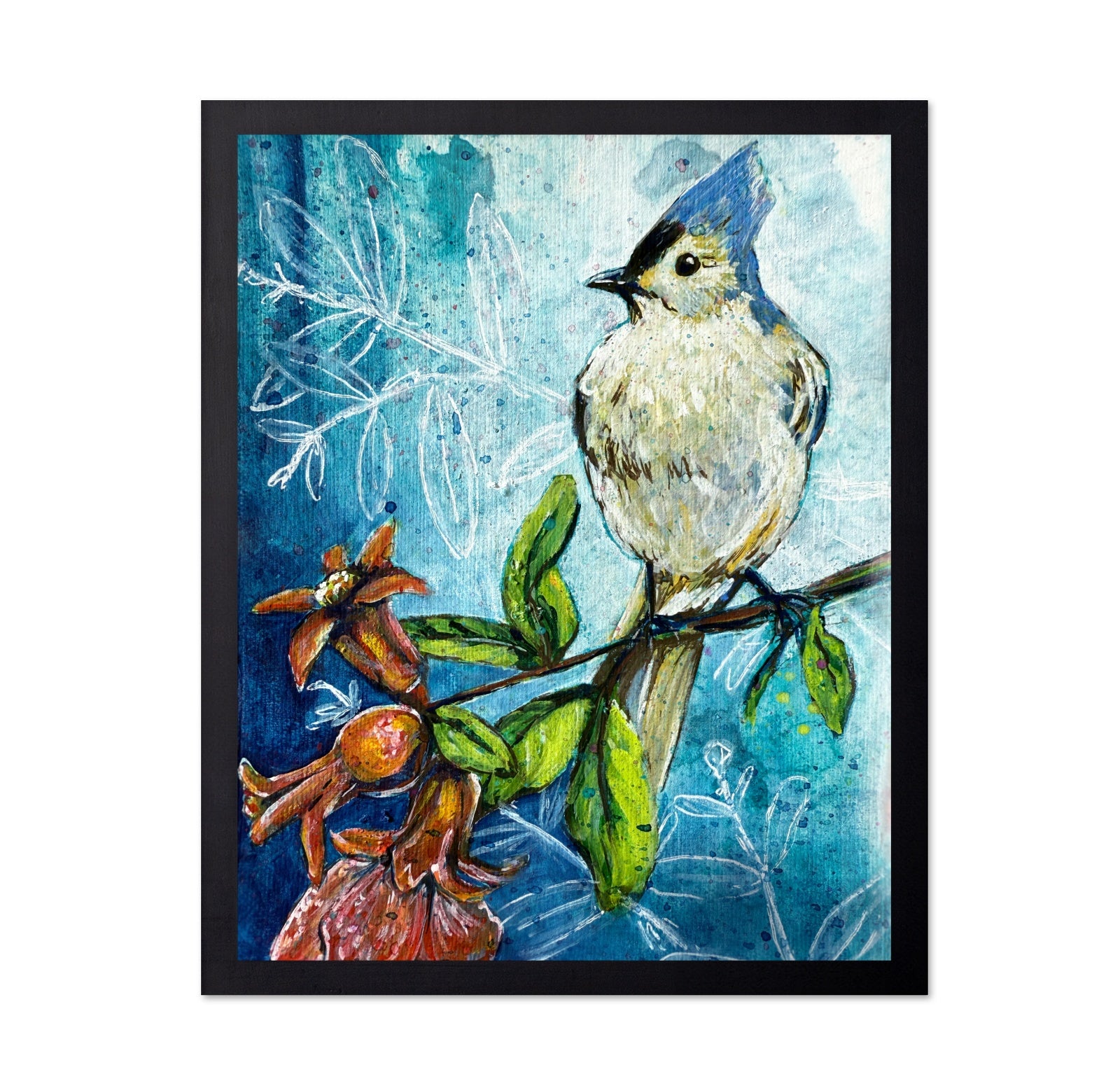 Titmouse and Flowers