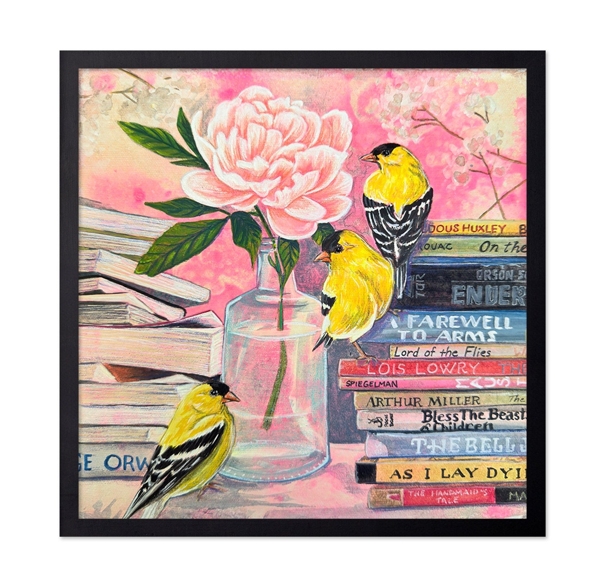 Goldfinch Book Stack