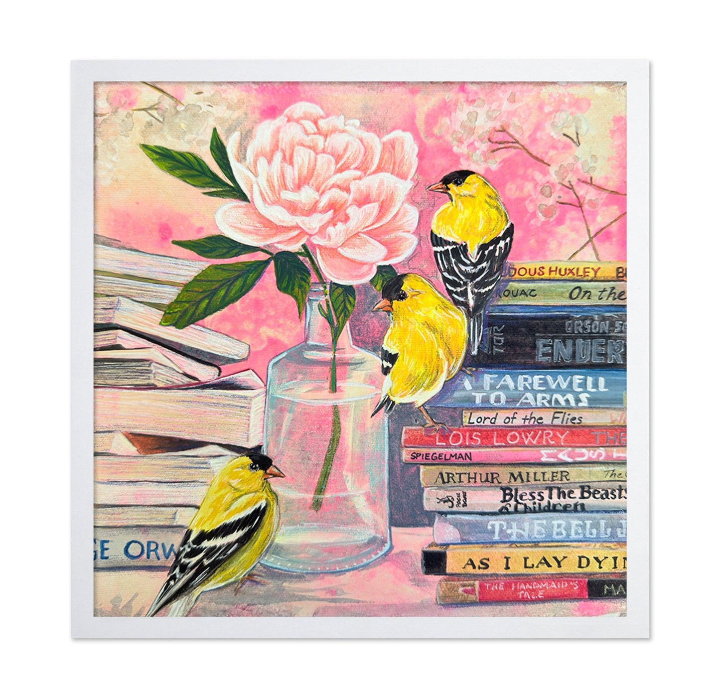 Goldfinch Book Stack
