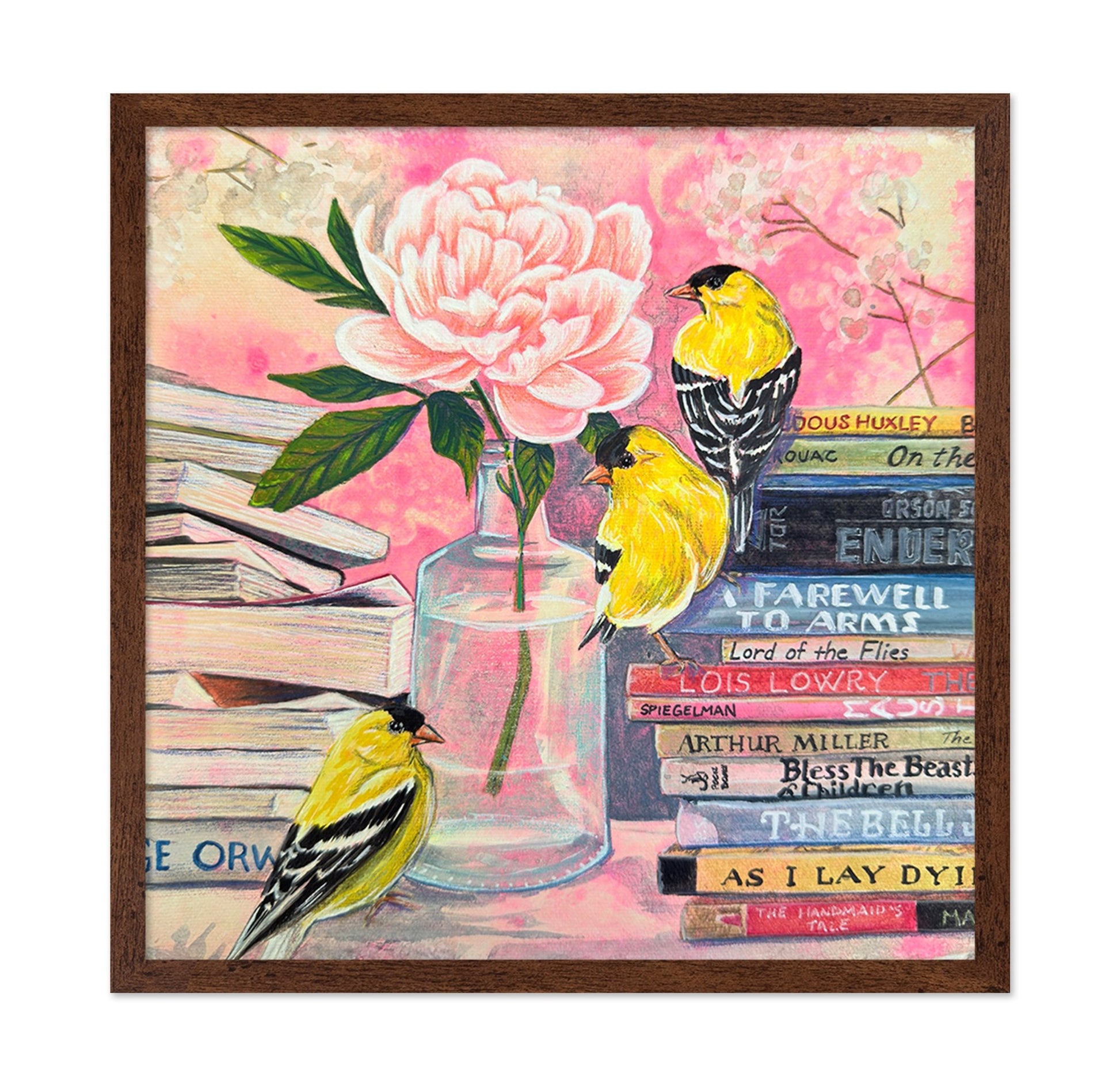 Goldfinch Book Stack