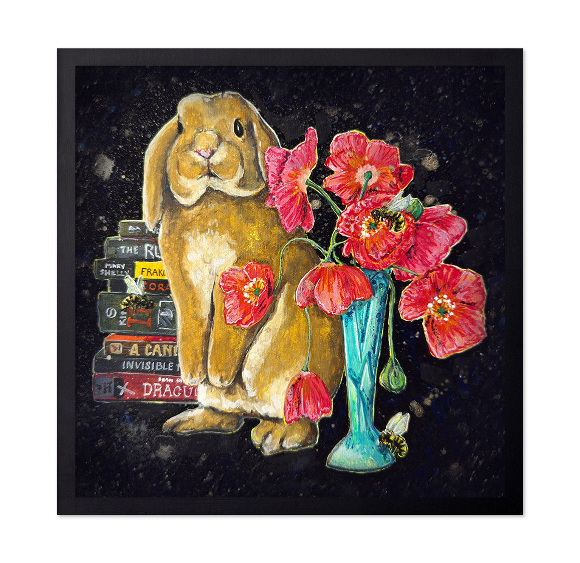 Brave Bunny With Poppies