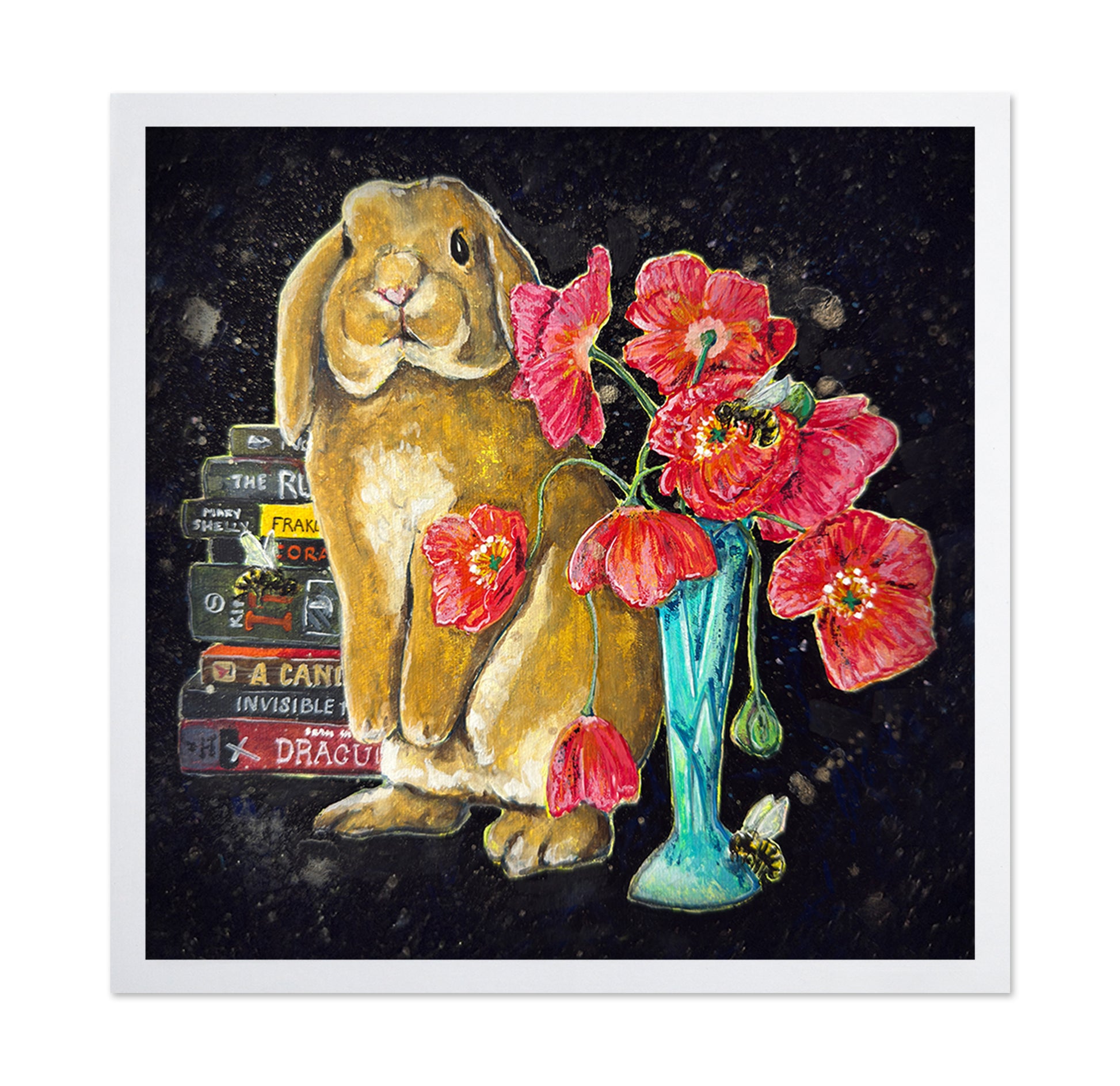 Brave Bunny With Poppies