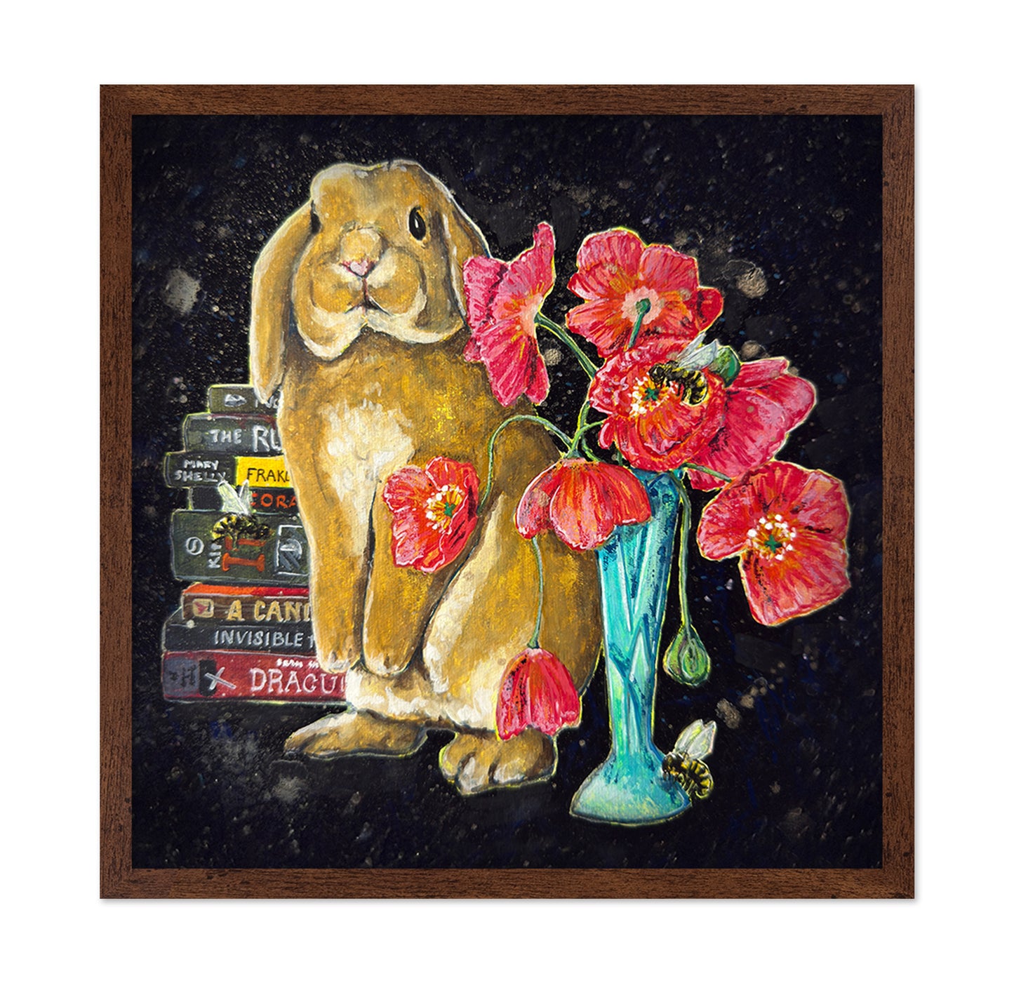 Brave Bunny With Poppies