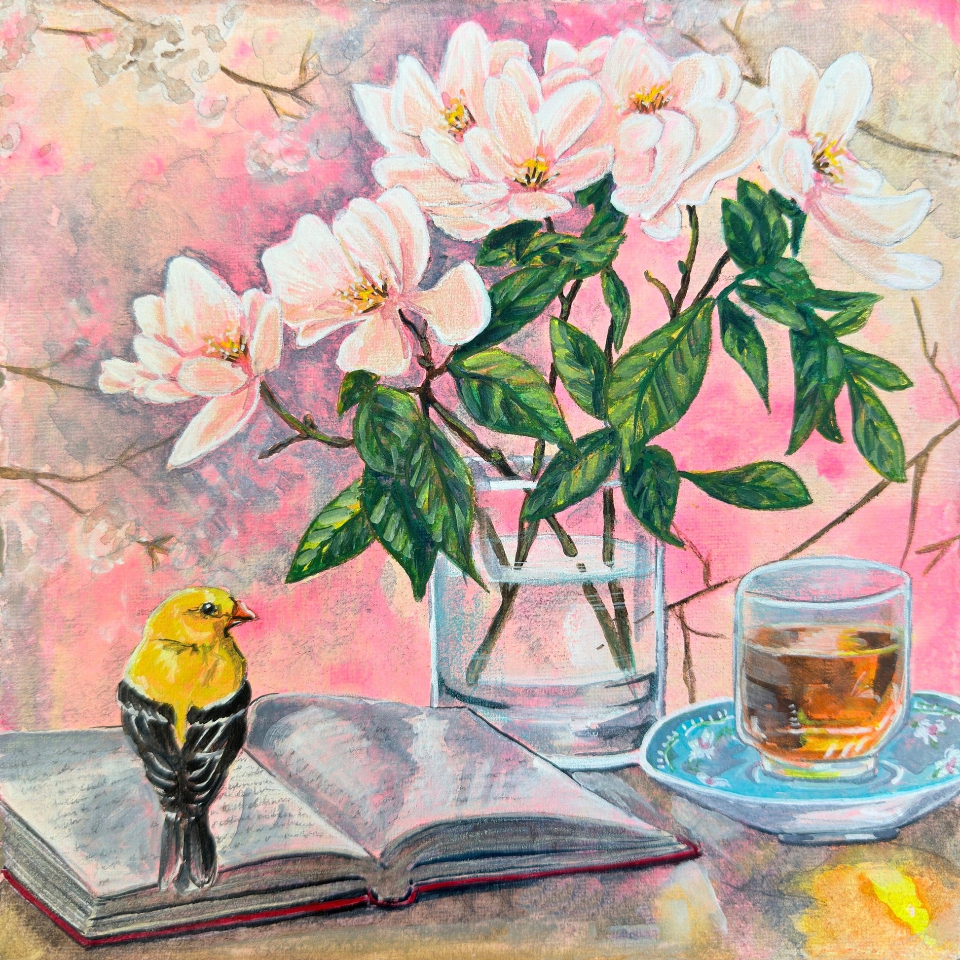 Morning Bird And Blossoms