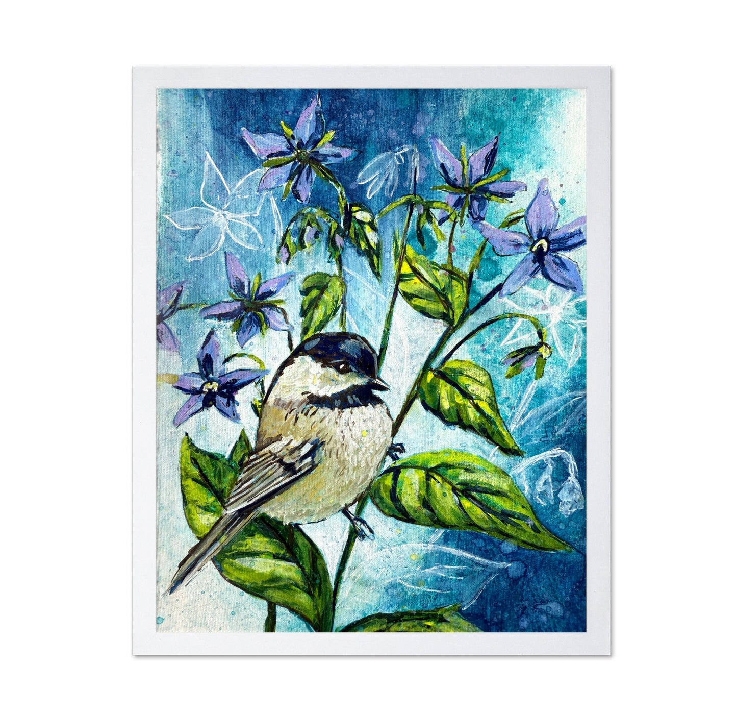 Chickadee Blue Bloom