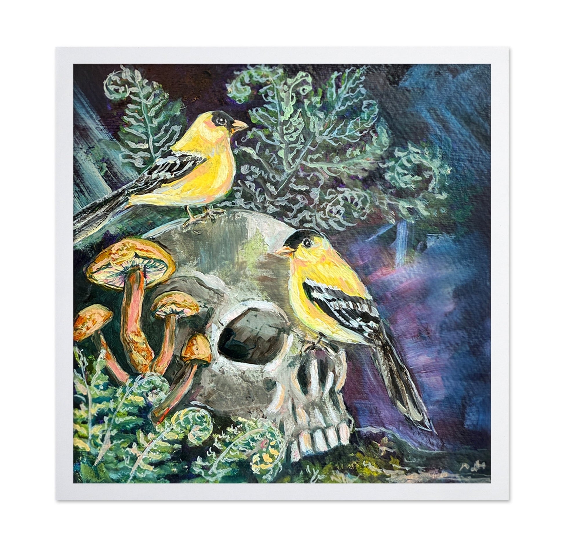 Golden Birds And Skull