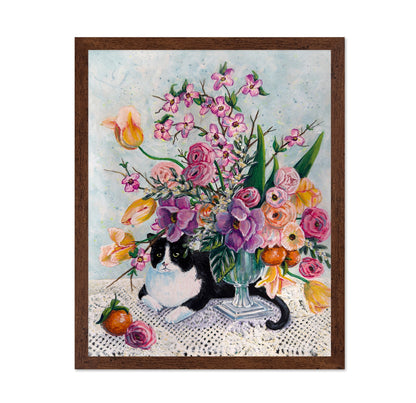 Cat Floral Still Life