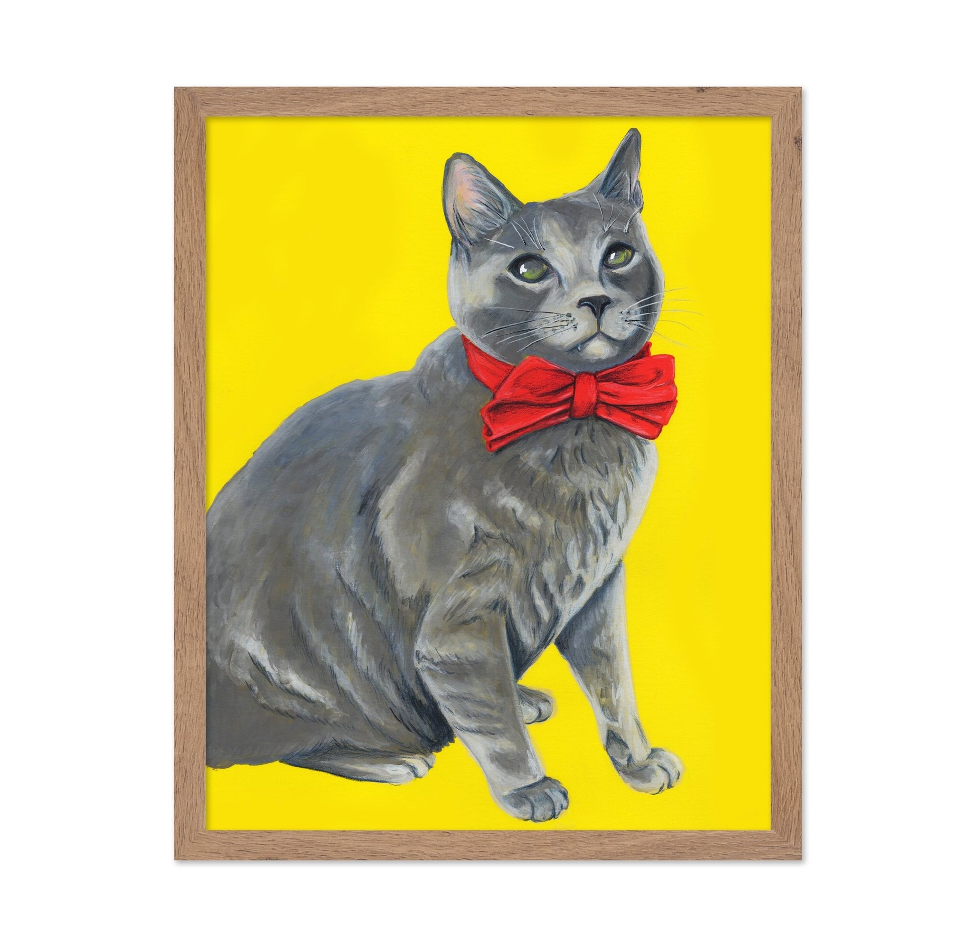 Gray Cat Red Bow