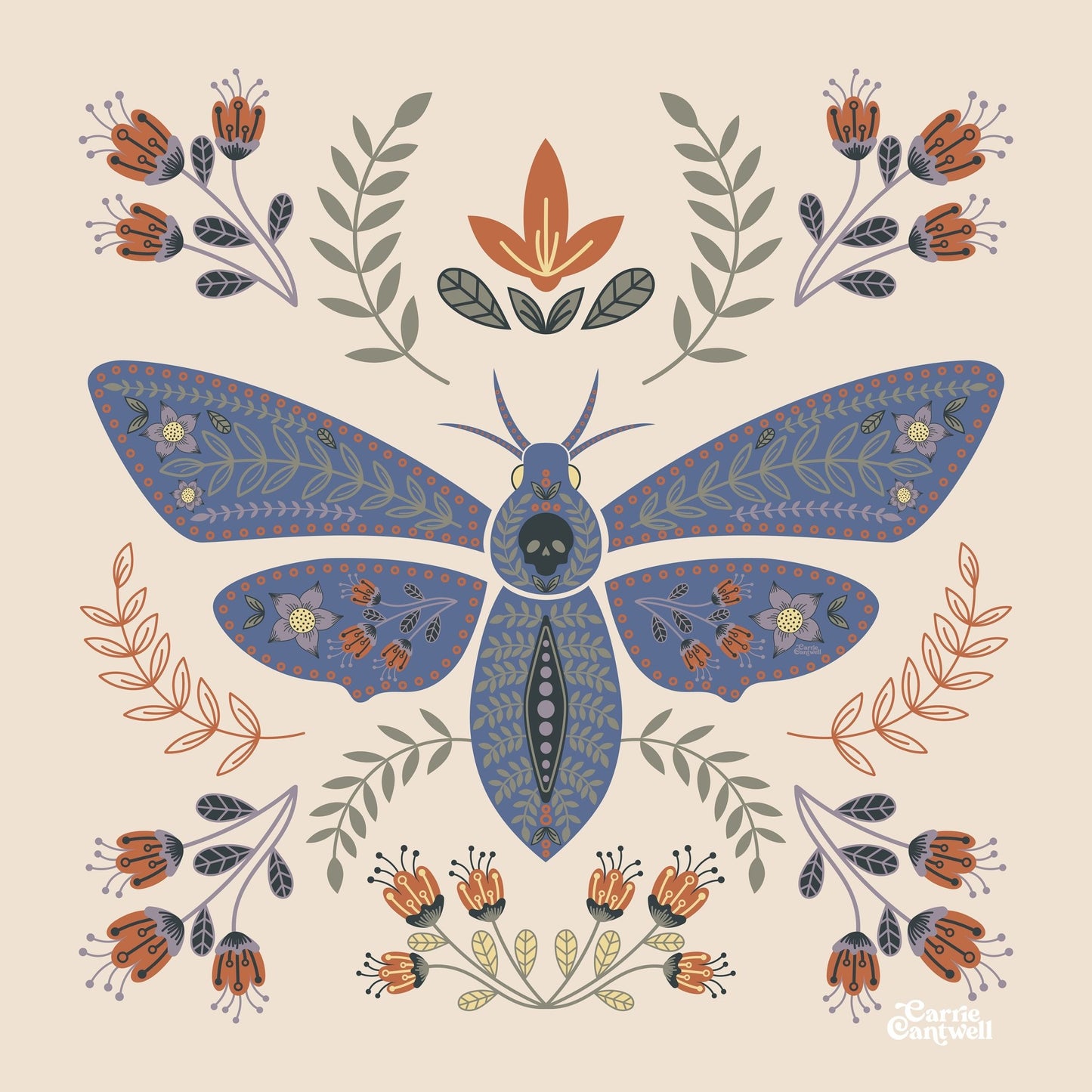 Floral Moth Illustration