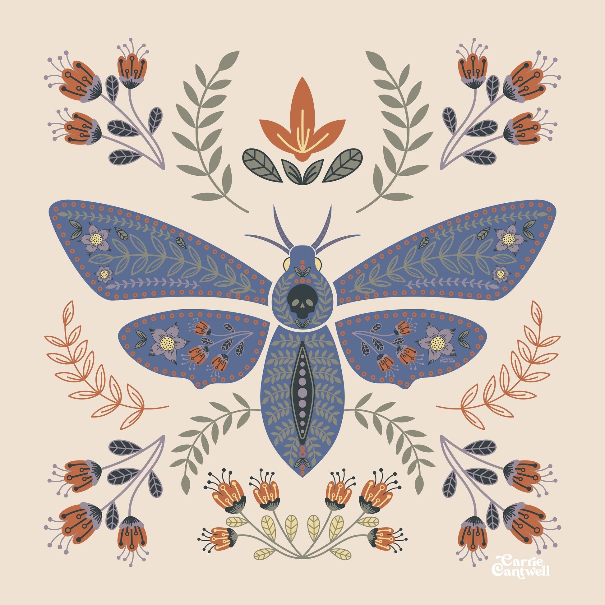 Floral Moth Illustration
