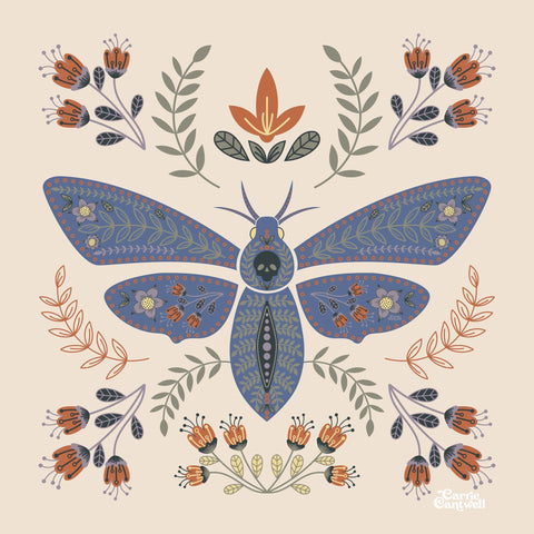 Floral Moth Illustration