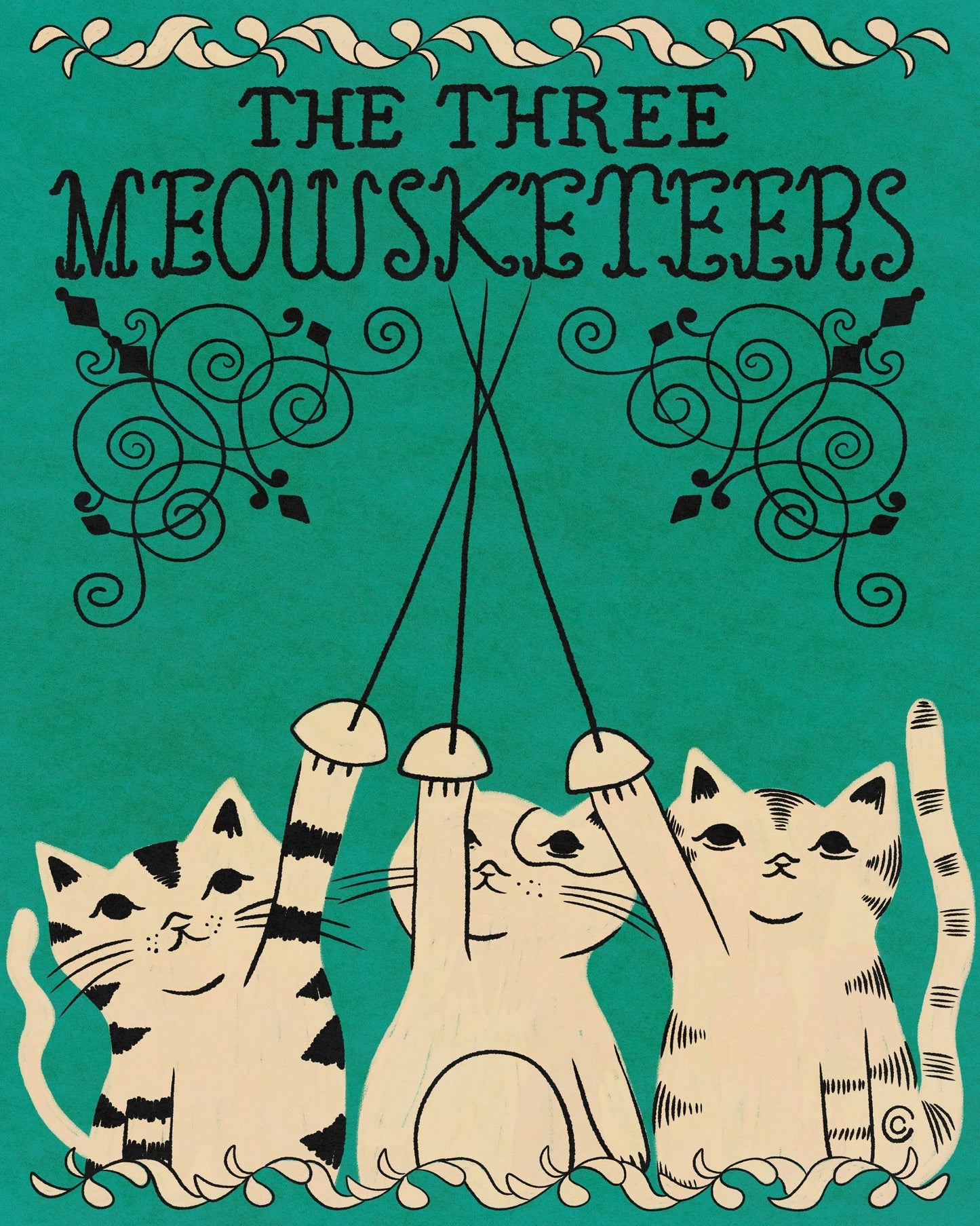 Three Meowsketeers Cats