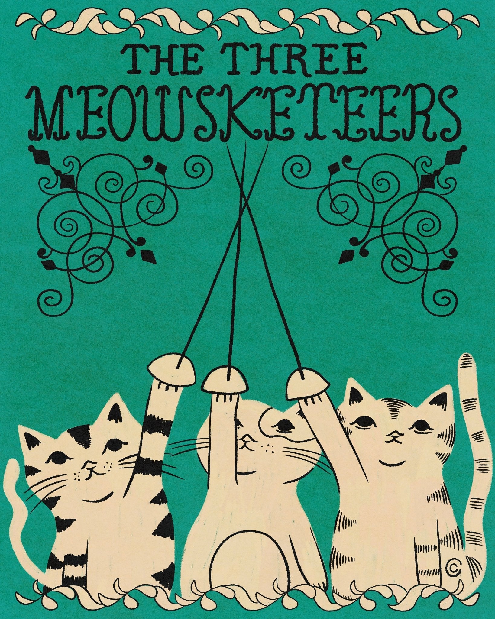 Three Meowsketeers Cats