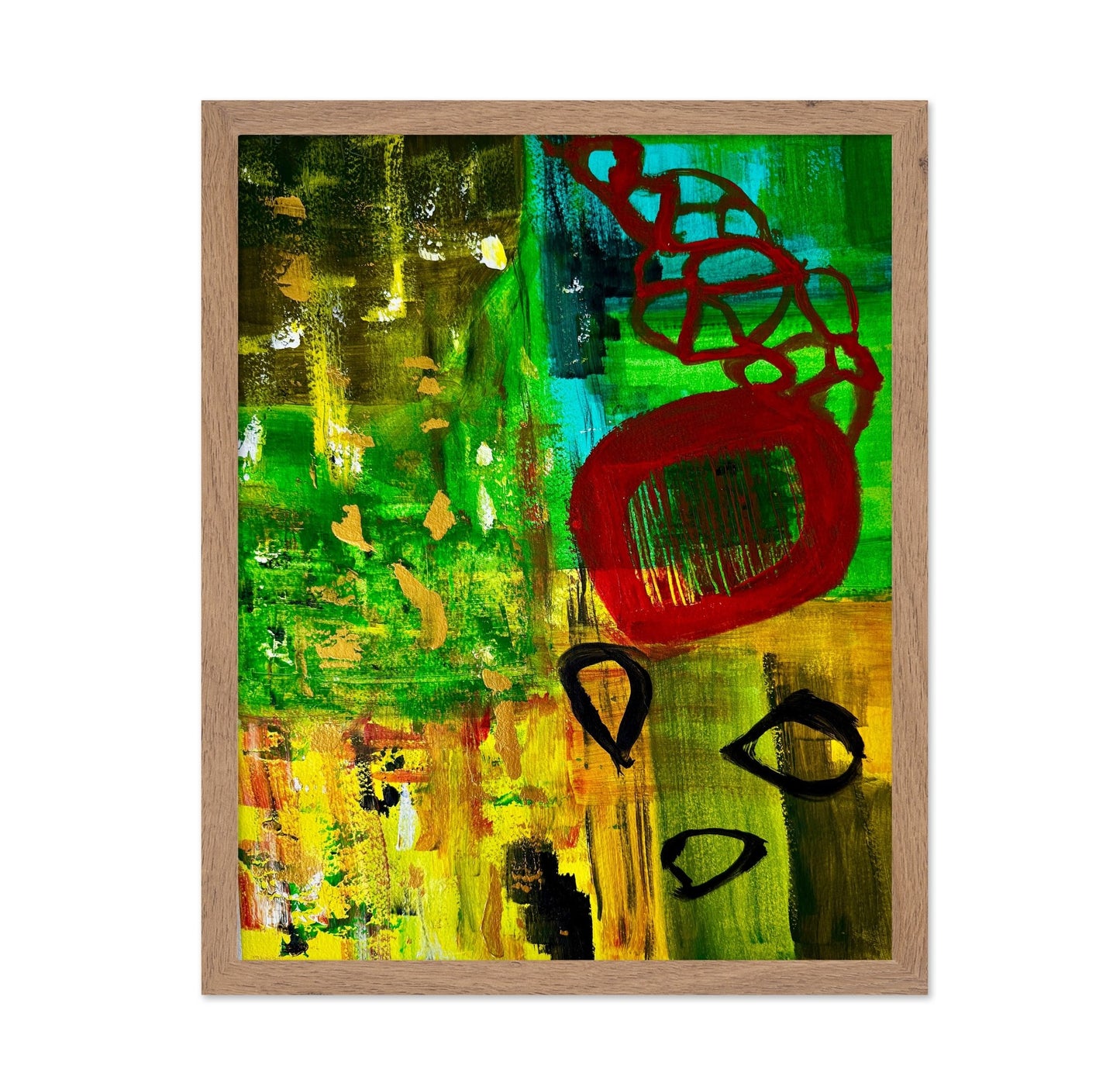 Green Red Abstract Form