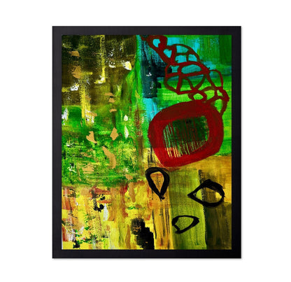 Green Red Abstract Form