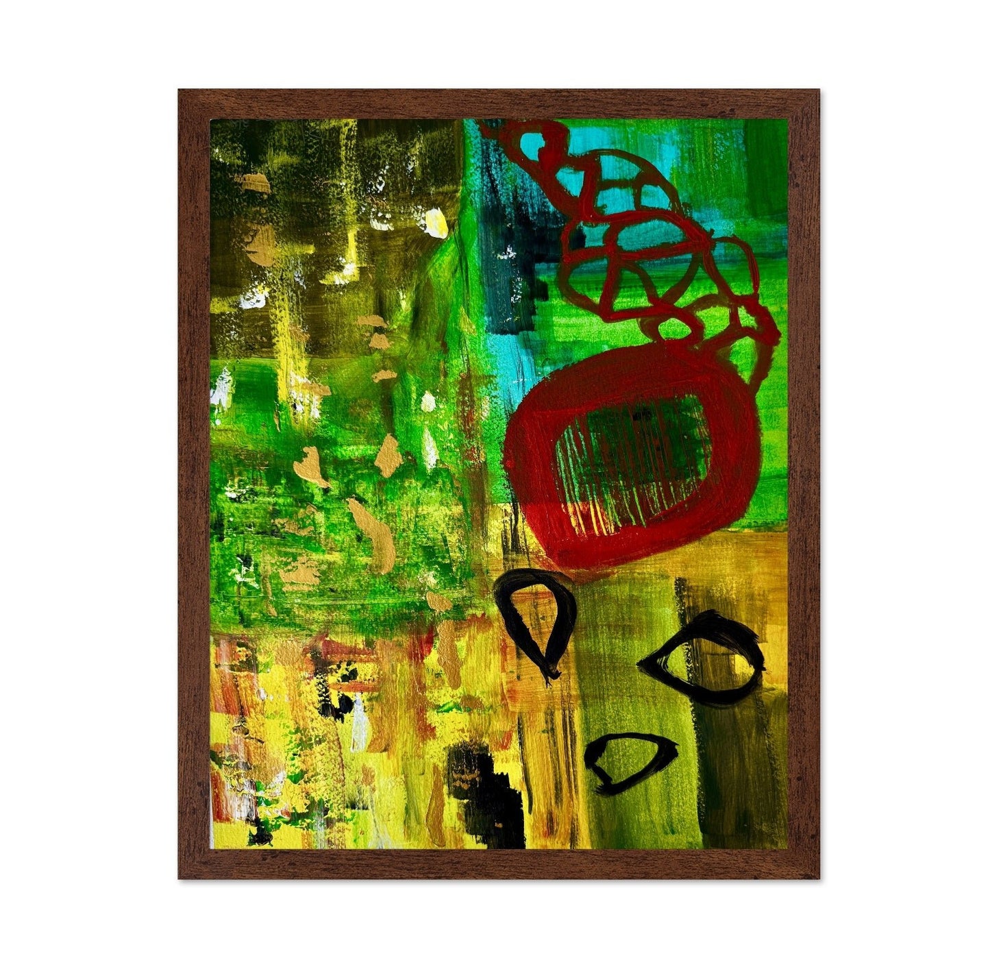 Green Red Abstract Form