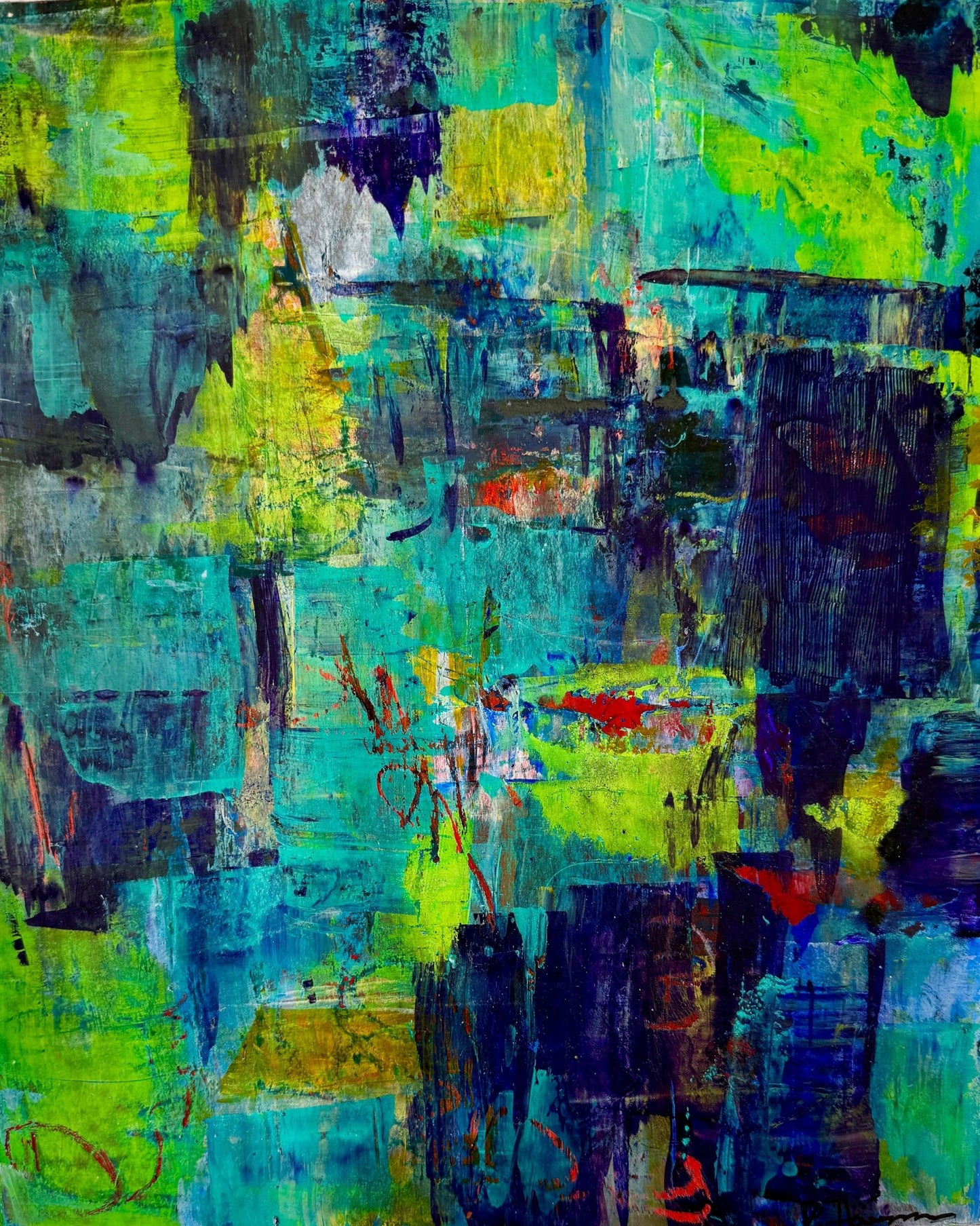 Teal Urban Abstract