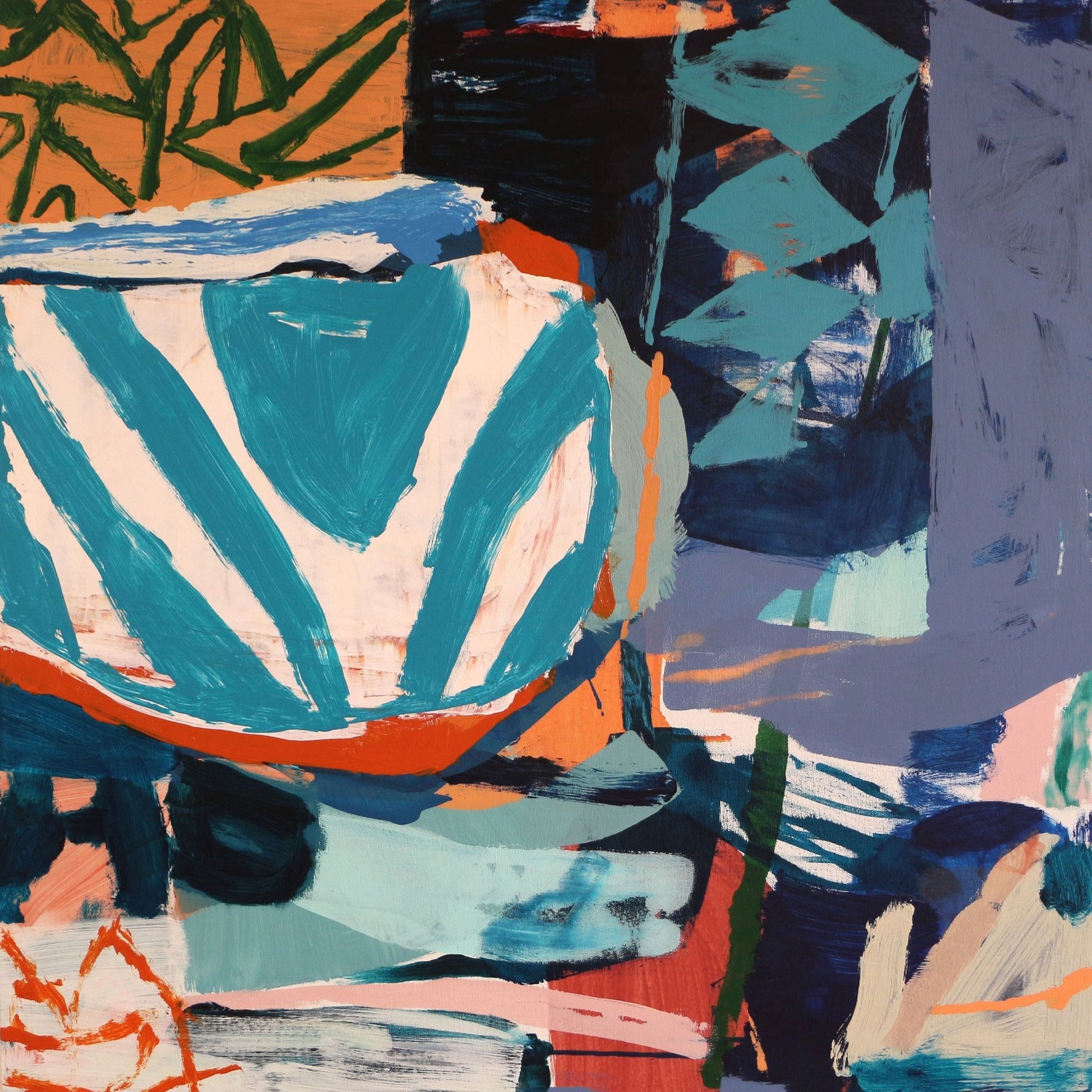 Teal Vessel Abstract