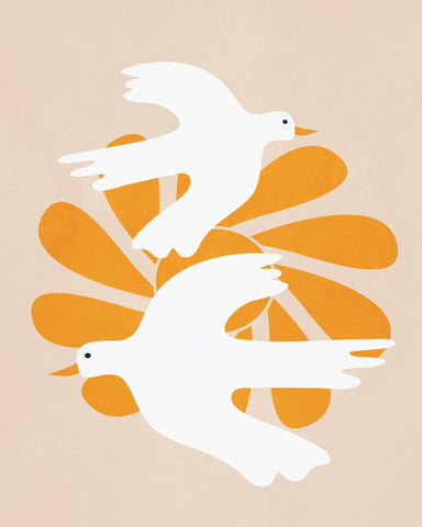 White Birds Golden Leaves