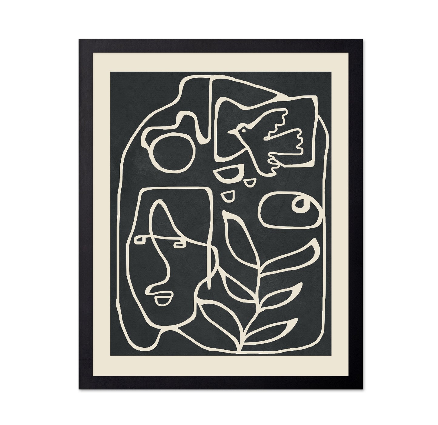 Abstract Face Bird Line