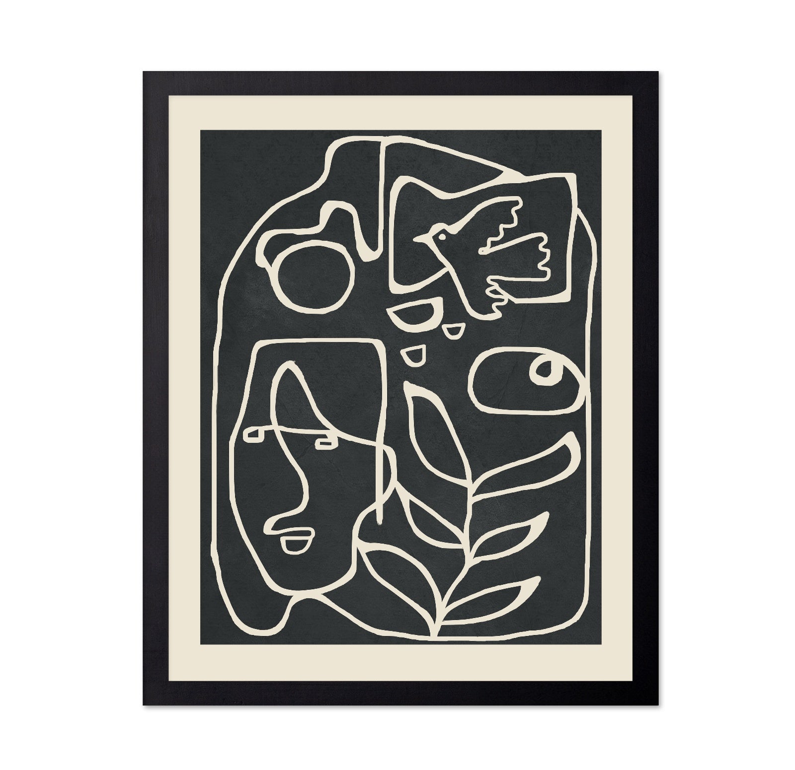 Abstract Face Bird Line