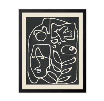 Abstract Face Bird Line