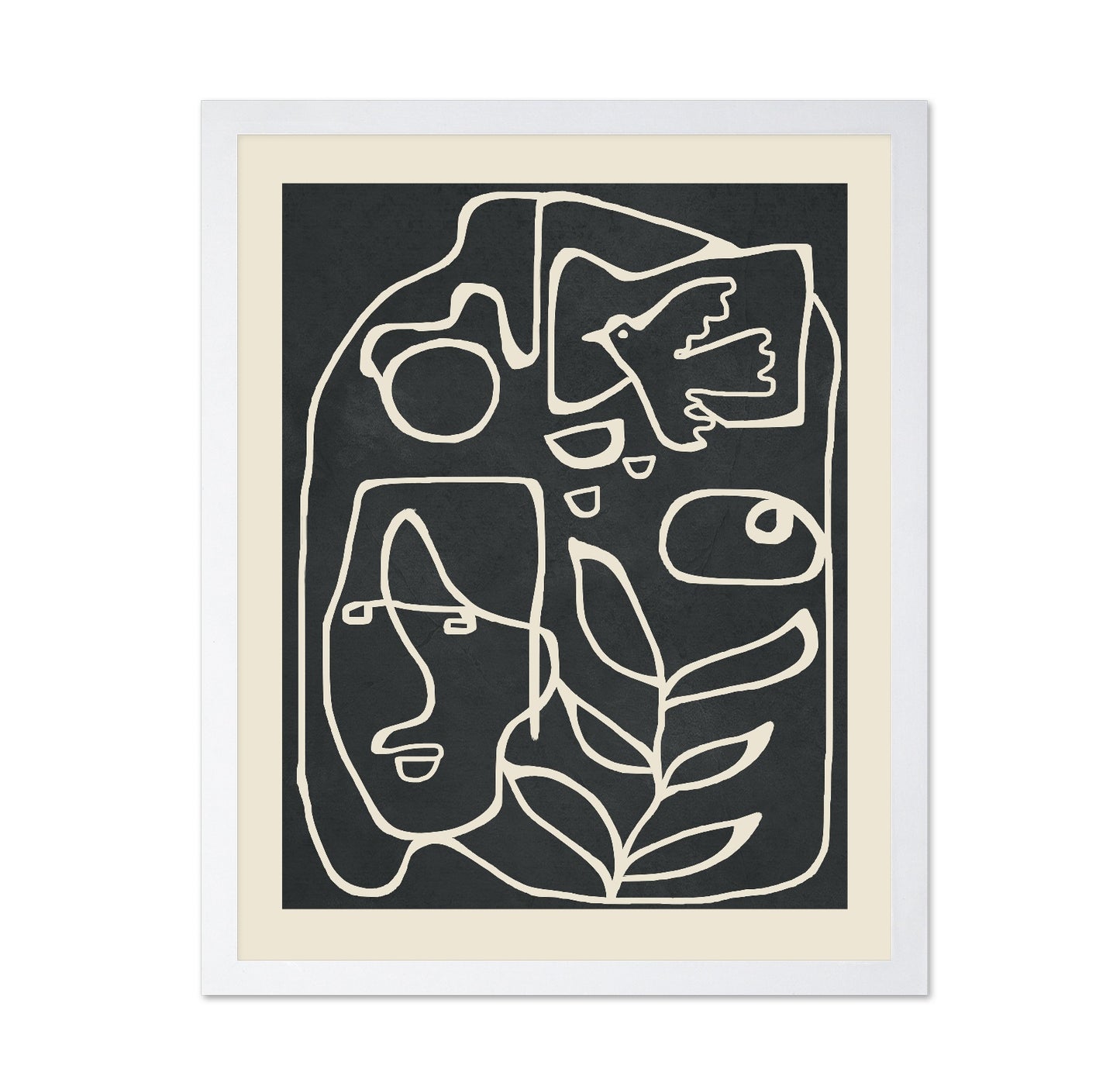 Abstract Face Bird Line