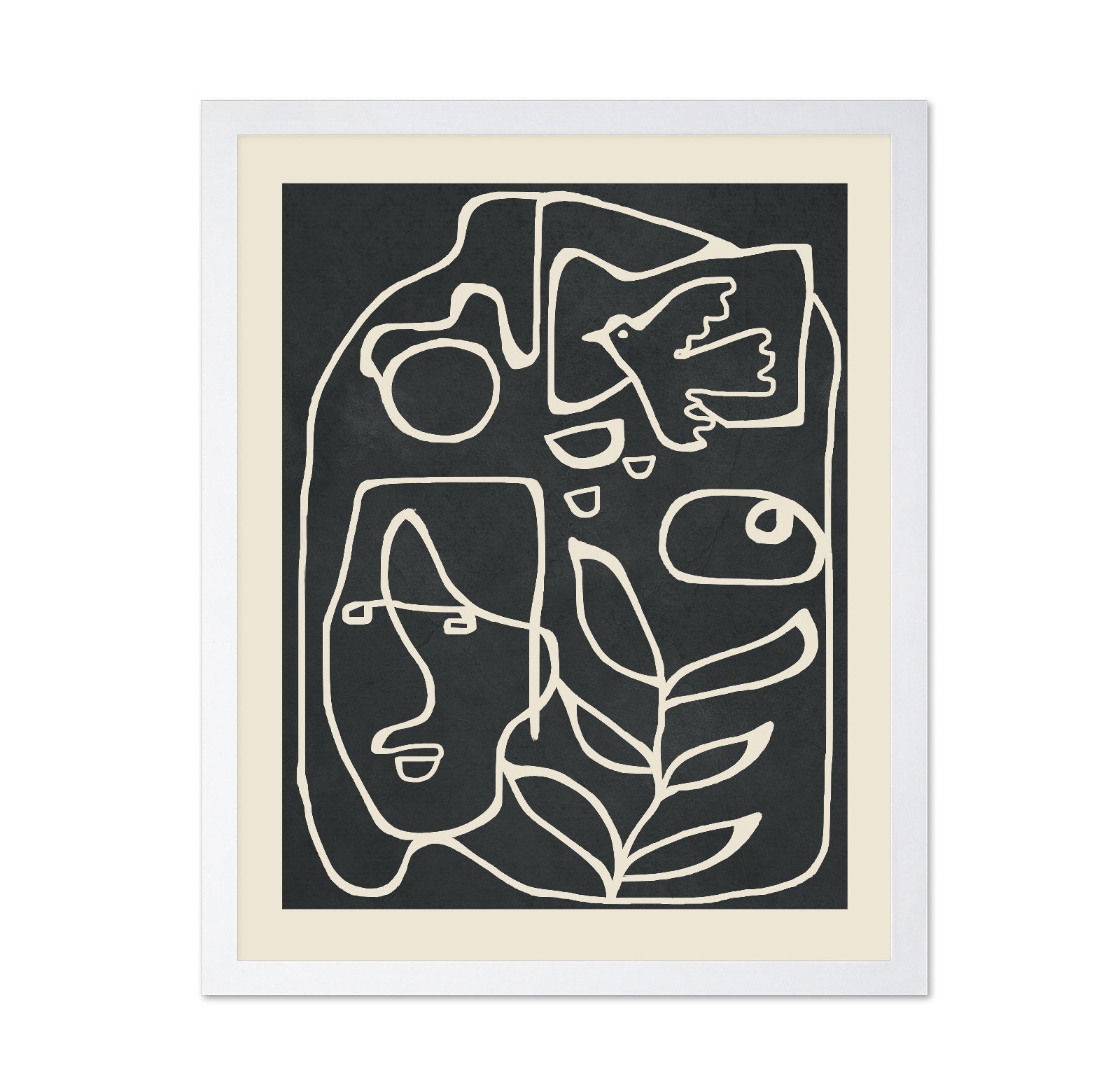 Abstract Face Bird Line