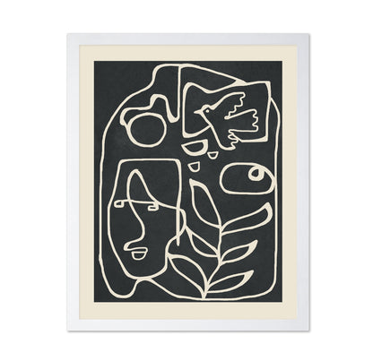 Abstract Face Bird Line