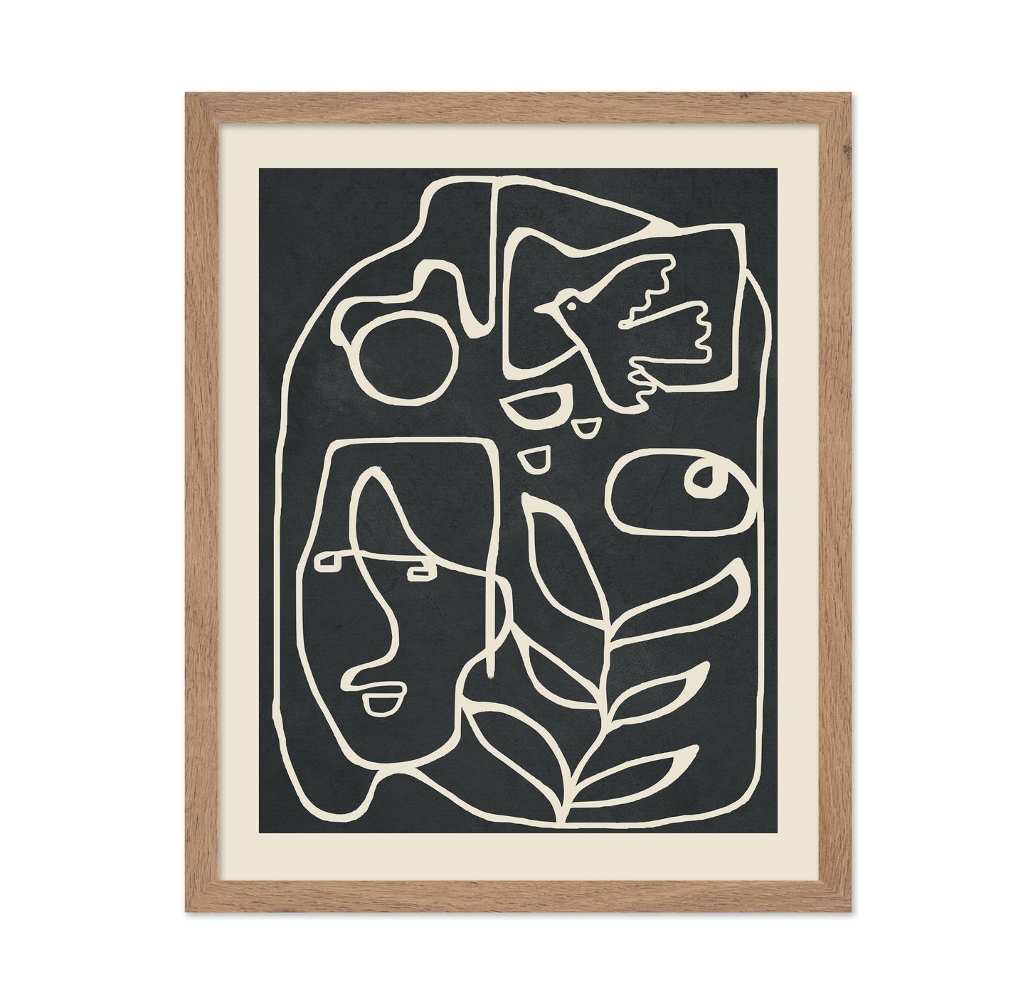 Abstract Face Bird Line