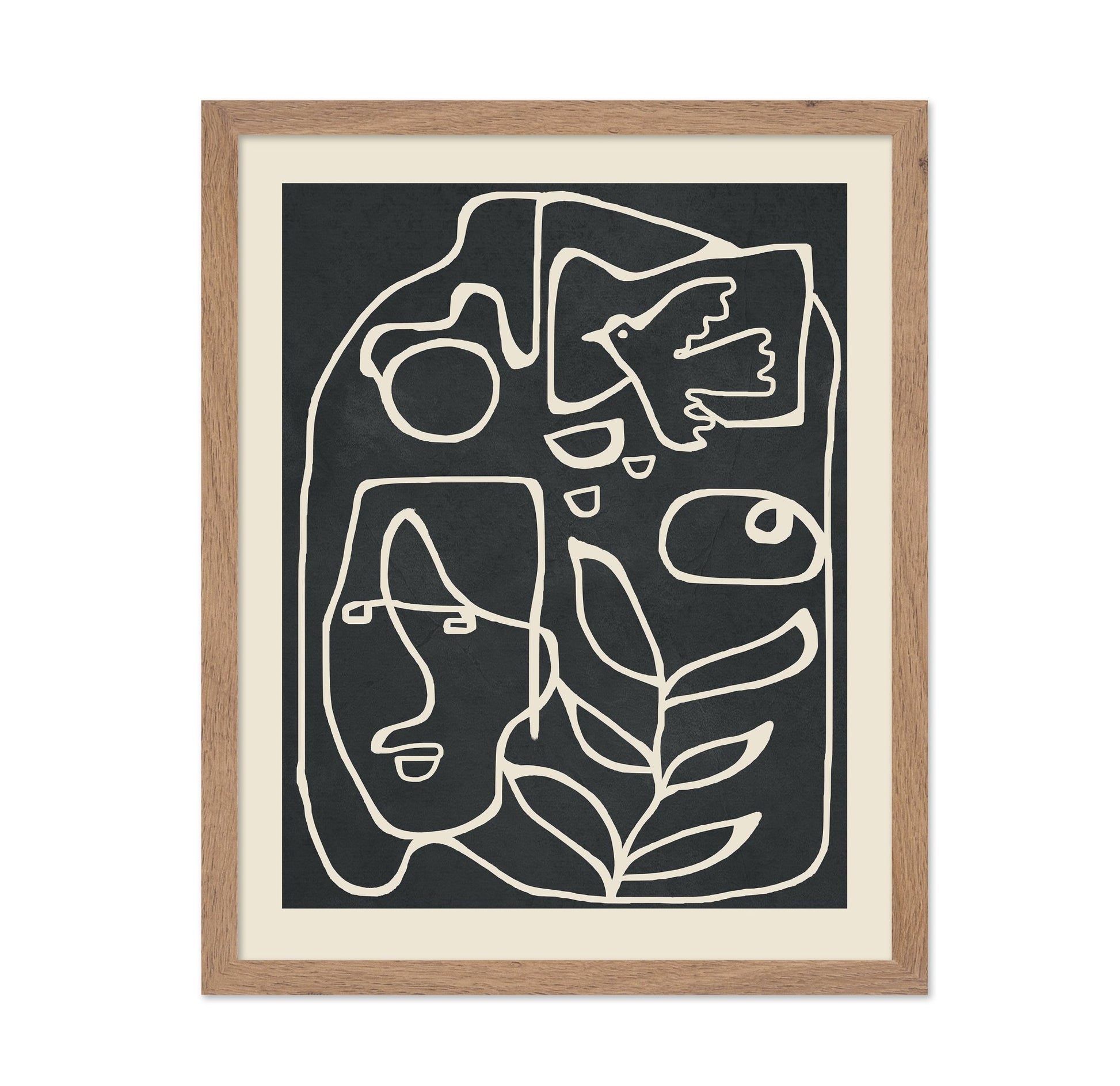 Abstract Face Bird Line