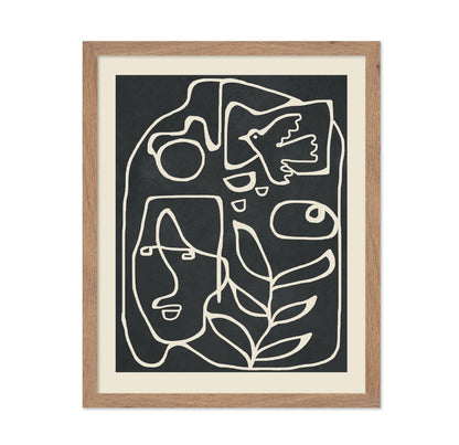Abstract Face Bird Line