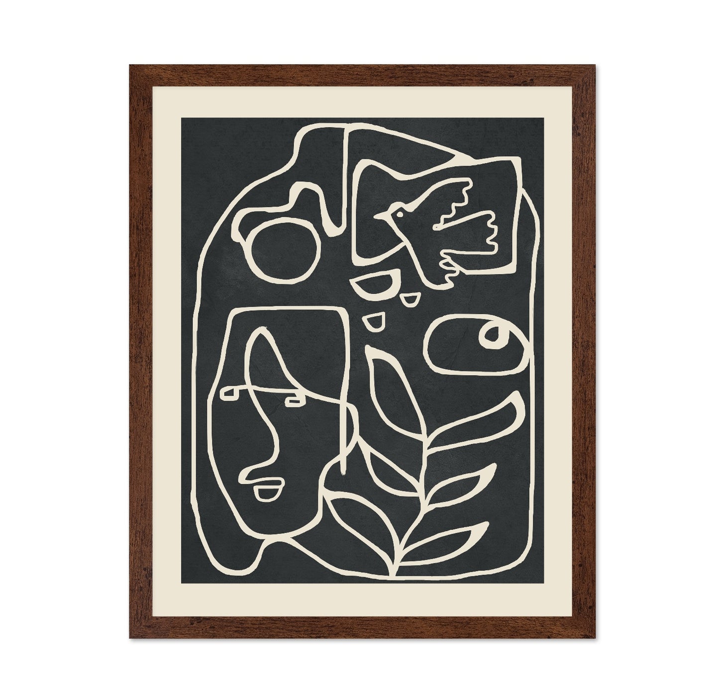 Abstract Face Bird Line