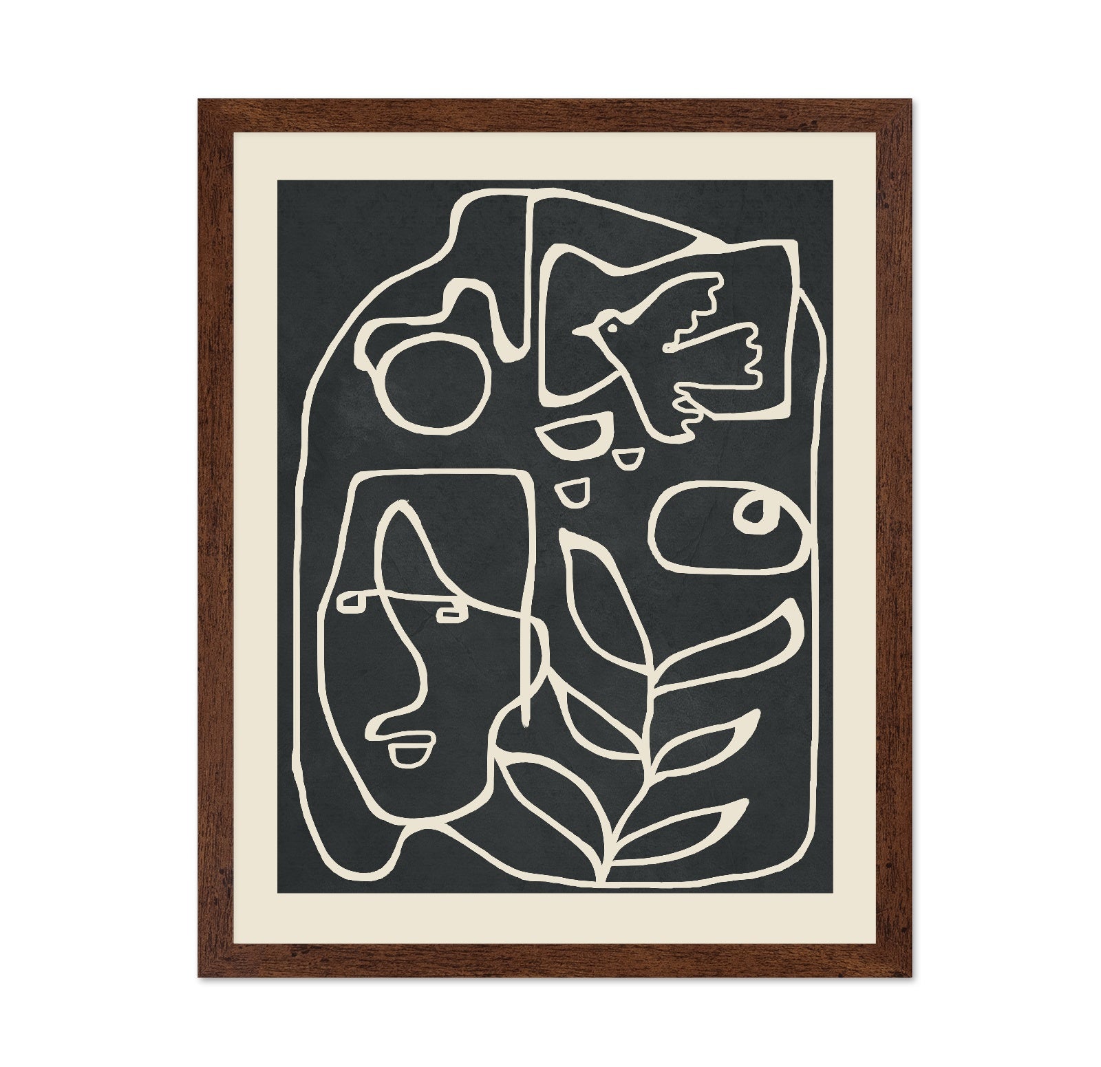 Abstract Face Bird Line