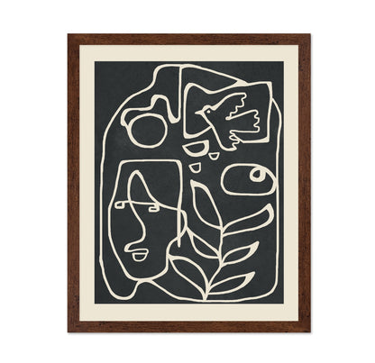 Abstract Face Bird Line