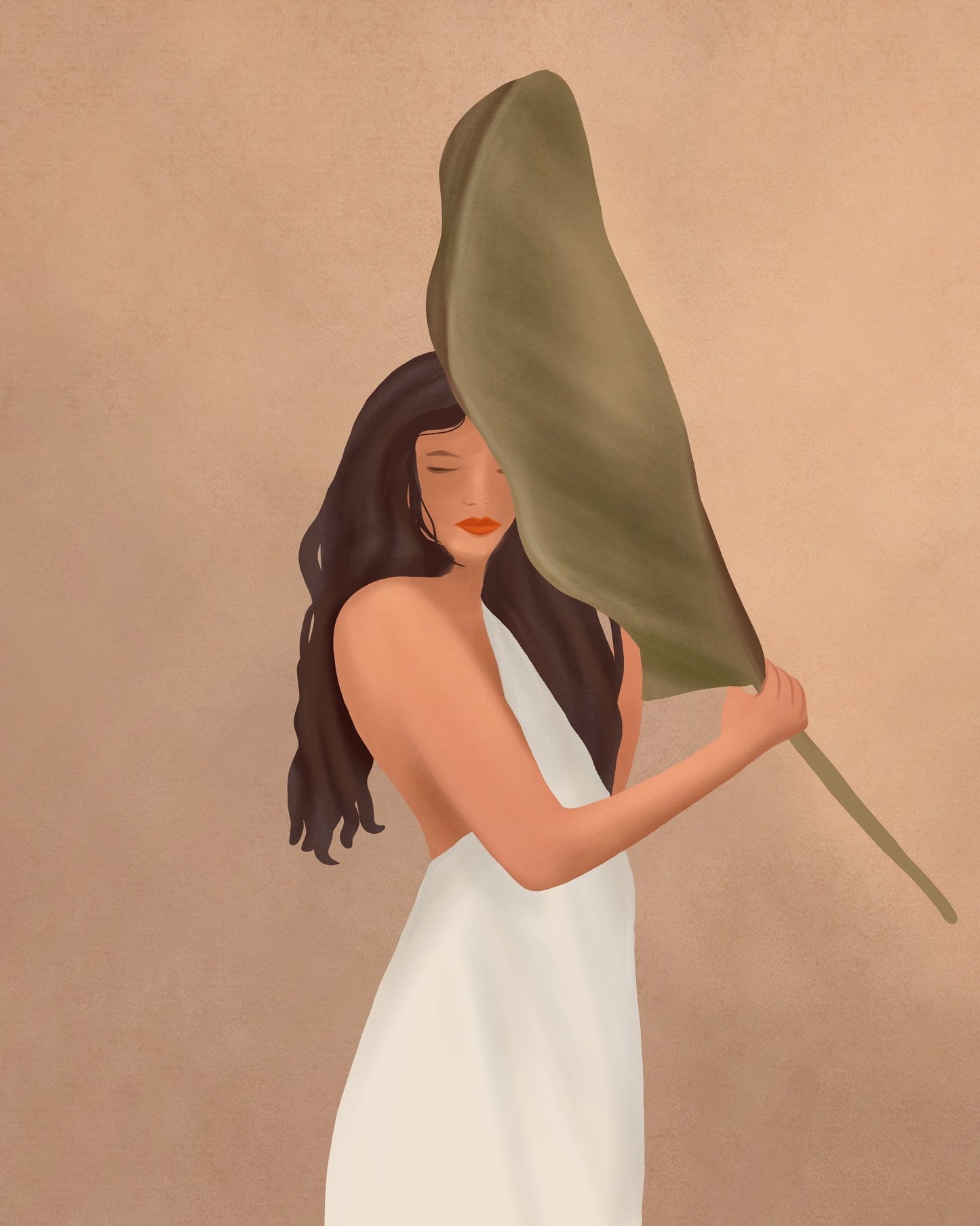 Woman With Leaf