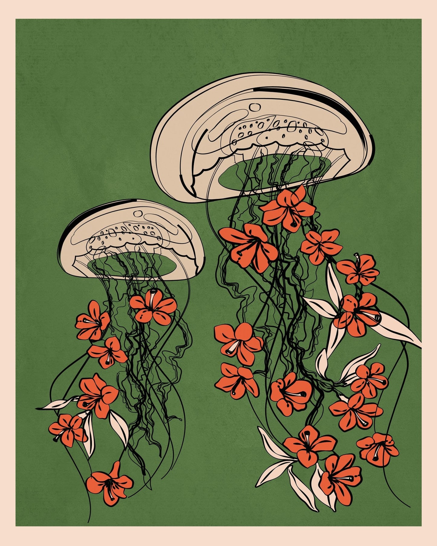 Floral Jellyfish Art