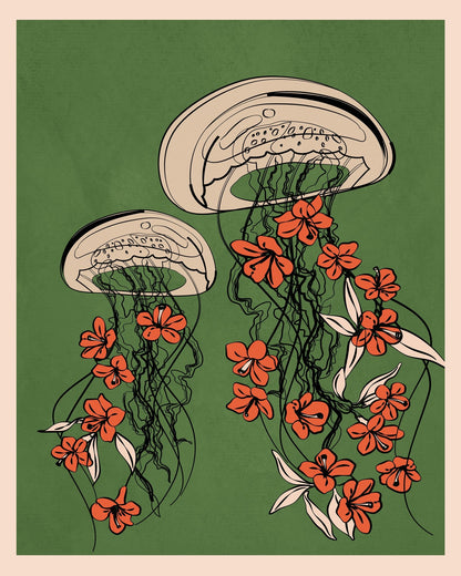 Floral Jellyfish Art