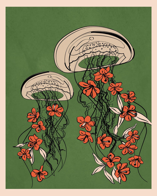 Floral Jellyfish Art