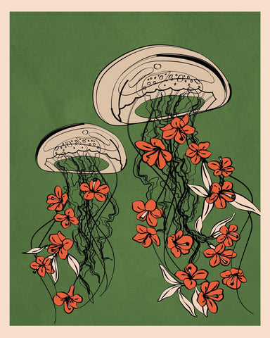 Floral Jellyfish Art