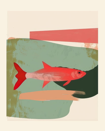 Red Fish Abstract