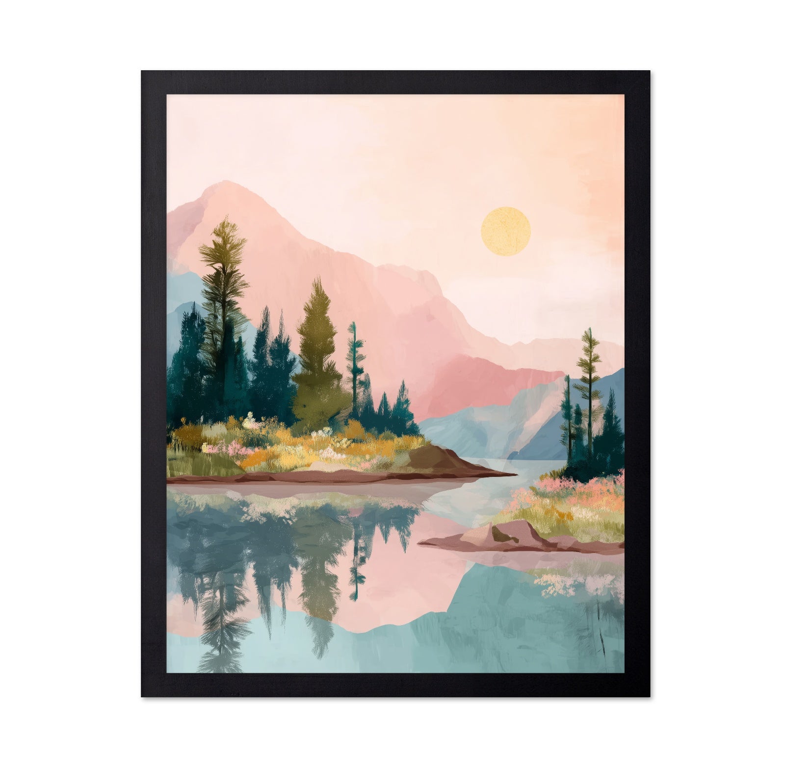 Pastel Mountain Reflection No1