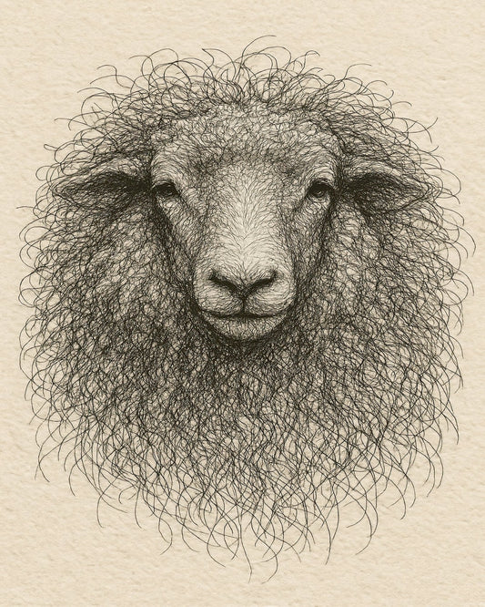 Curly Sheep Portrait