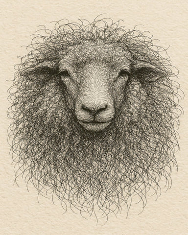 Curly Sheep Portrait