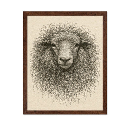 Curly Sheep Portrait