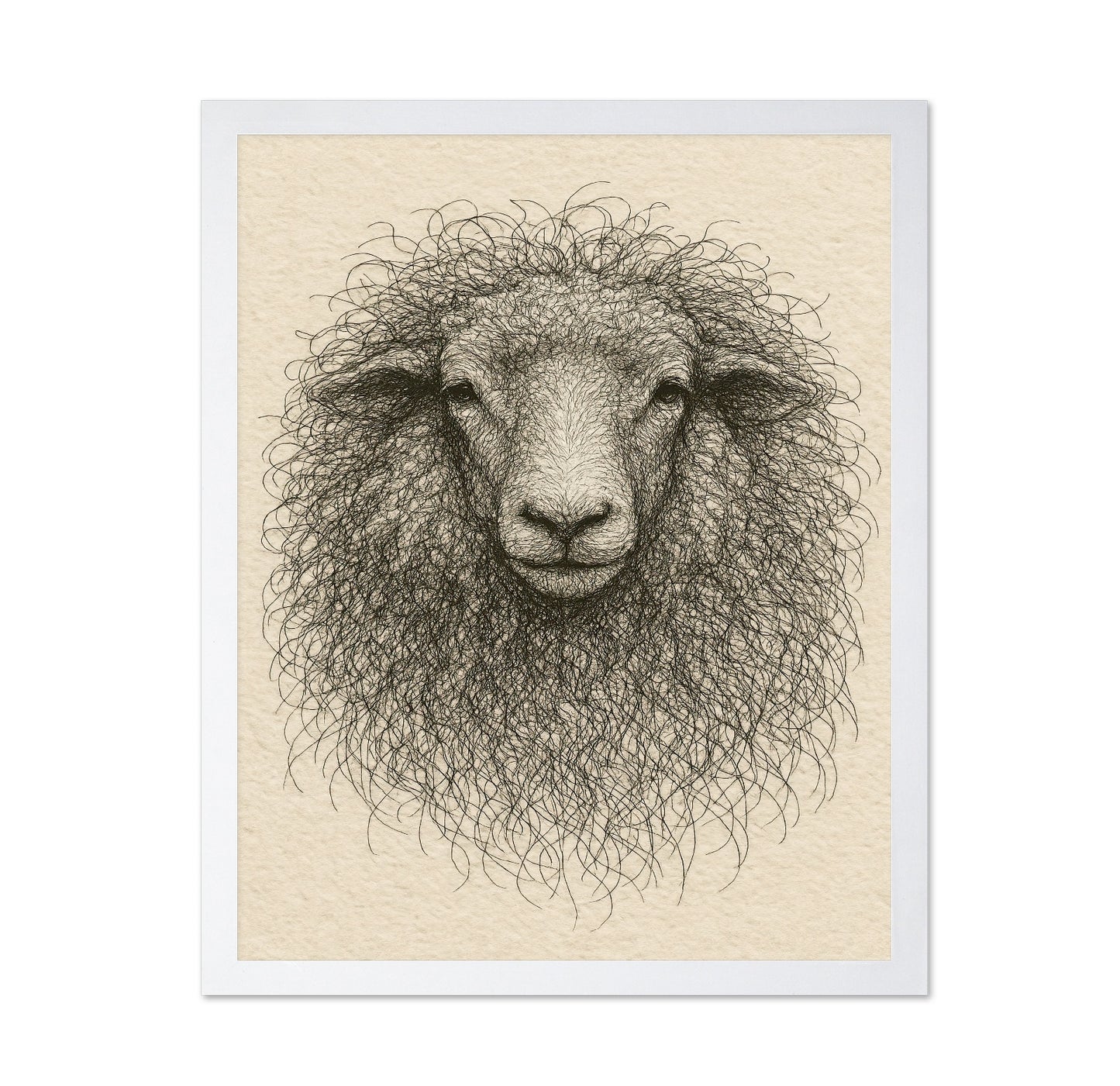 Curly Sheep Portrait