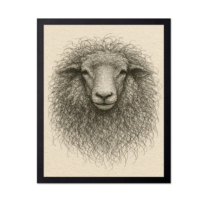 Curly Sheep Portrait