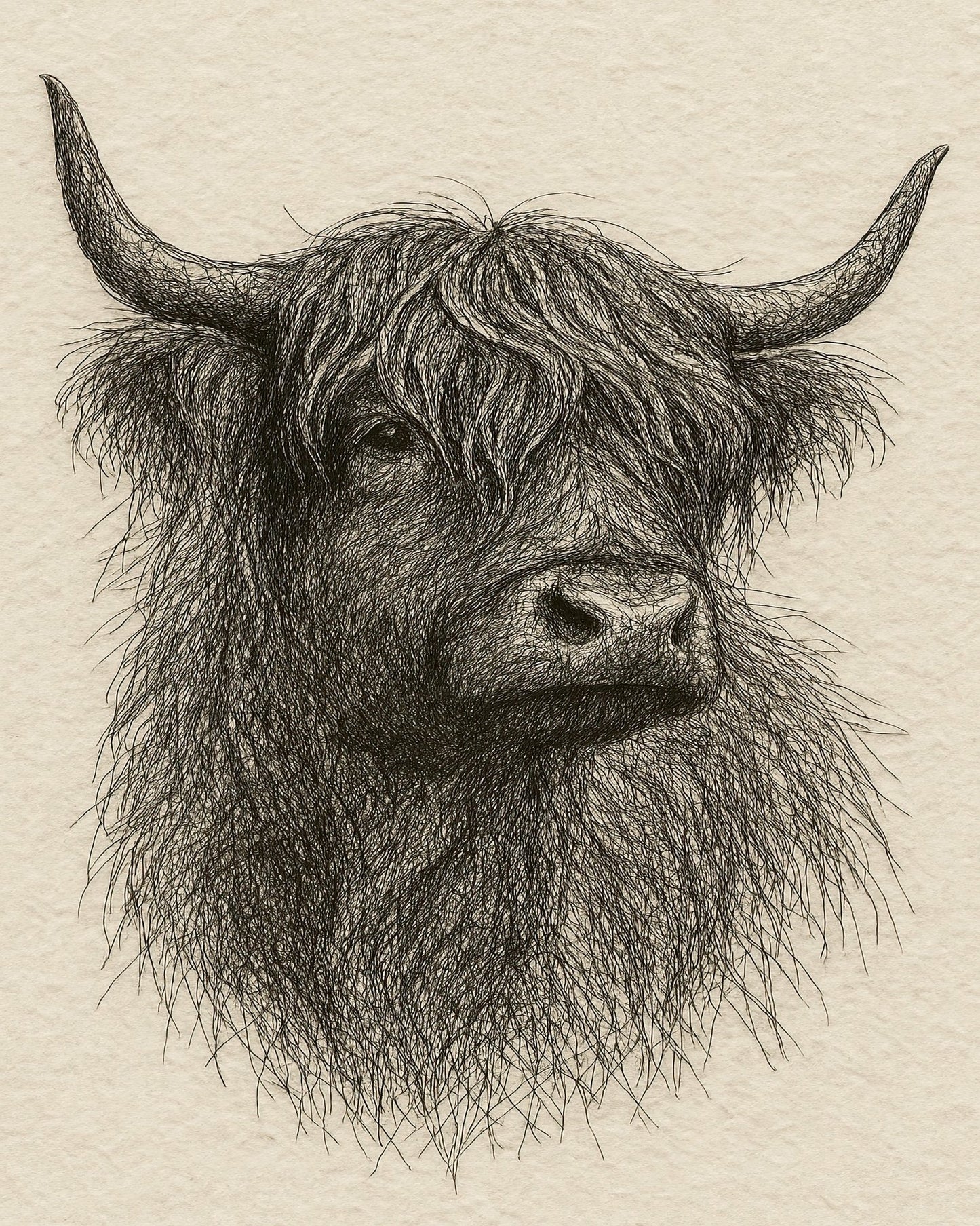Sketch Highland Cow